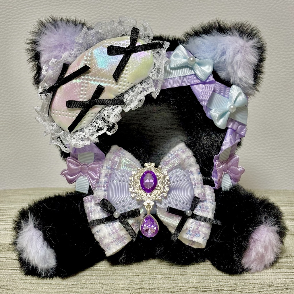 ♡おすわりぬい服♡10cm/ぱぺっとサイズ パープル ねこ