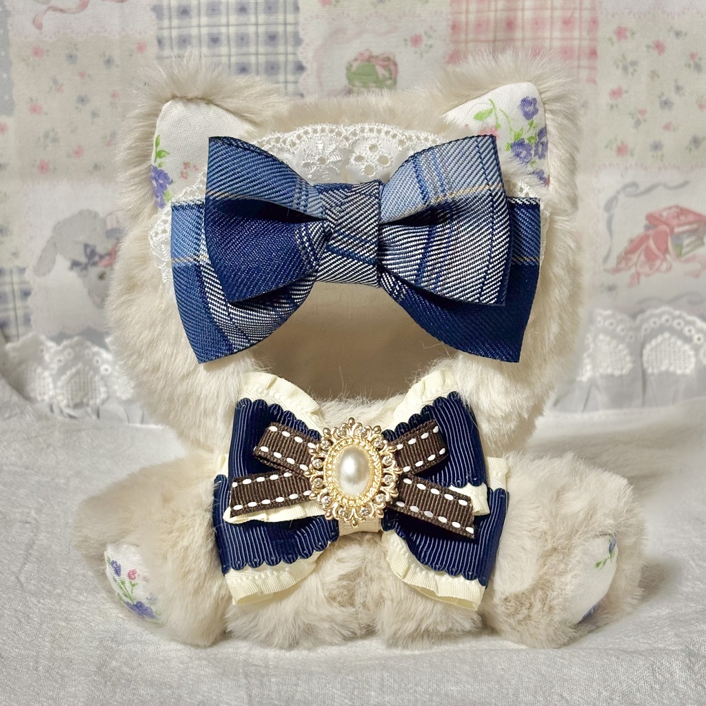 ♡おすわりぬい服♡10cm/ぱぺっとサイズ ベージュ ネイビー くま ねこ