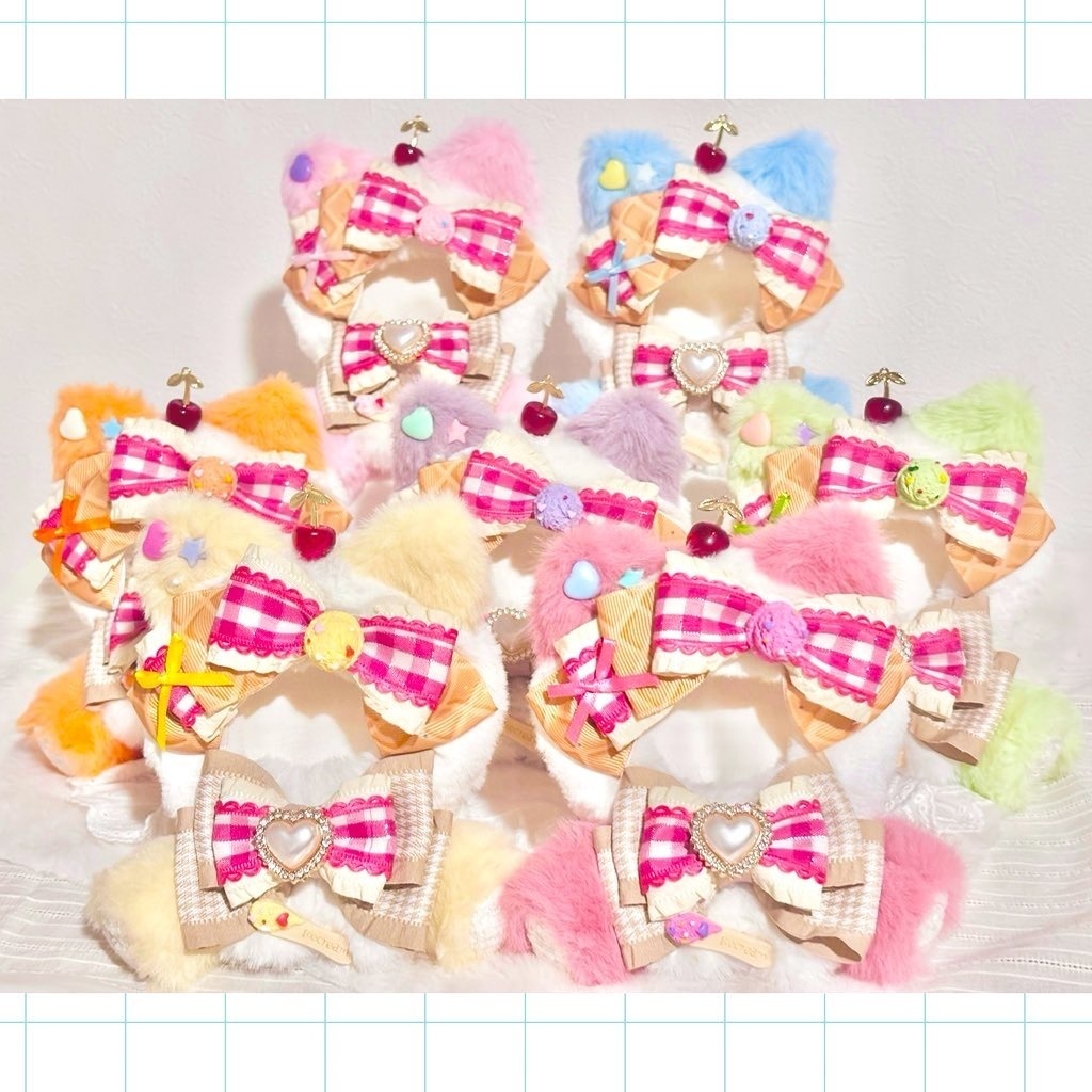 ♡おすわりぬい服♡10cm/ぱぺっとサイズ アイスクリームねこ 7色