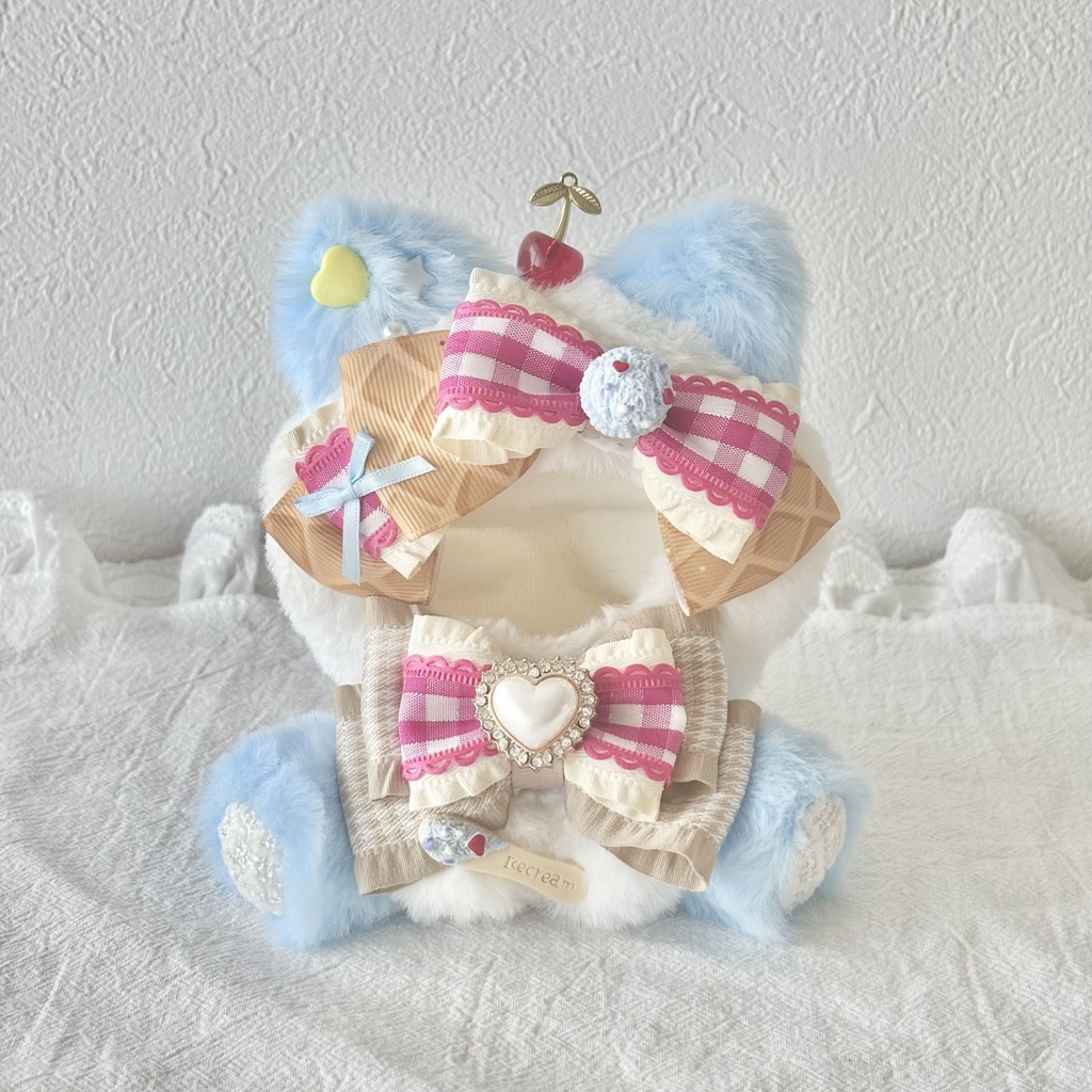 ♡おすわりぬい服♡10cm/ぱぺっとサイズ アイスクリームねこ 7色
