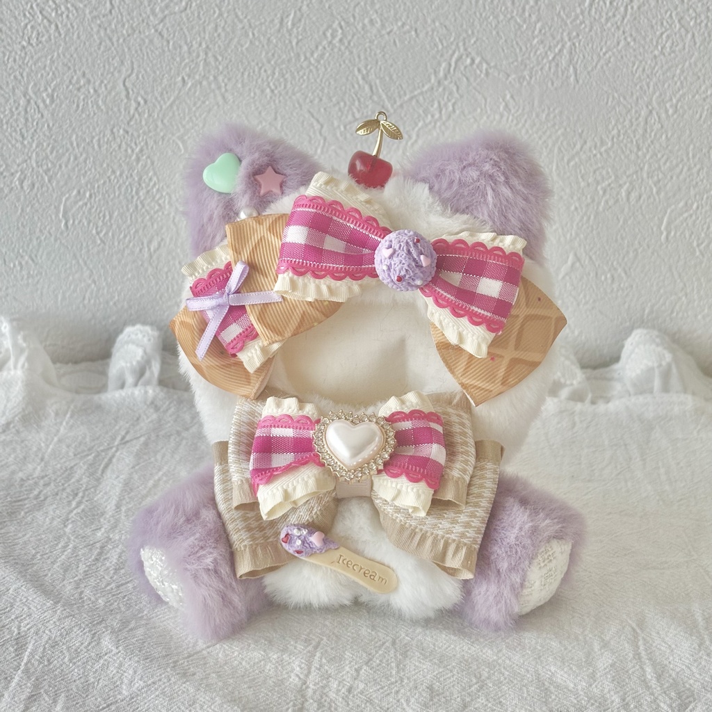 ♡おすわりぬい服♡10cm/ぱぺっとサイズ アイスクリームねこ 7色