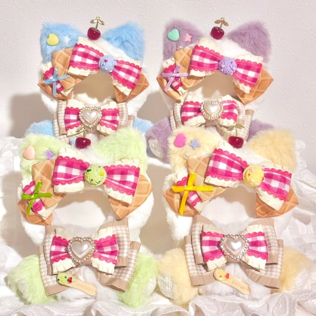♡おすわりぬい服♡10cm/ぱぺっとサイズ アイスクリームねこ 7色
