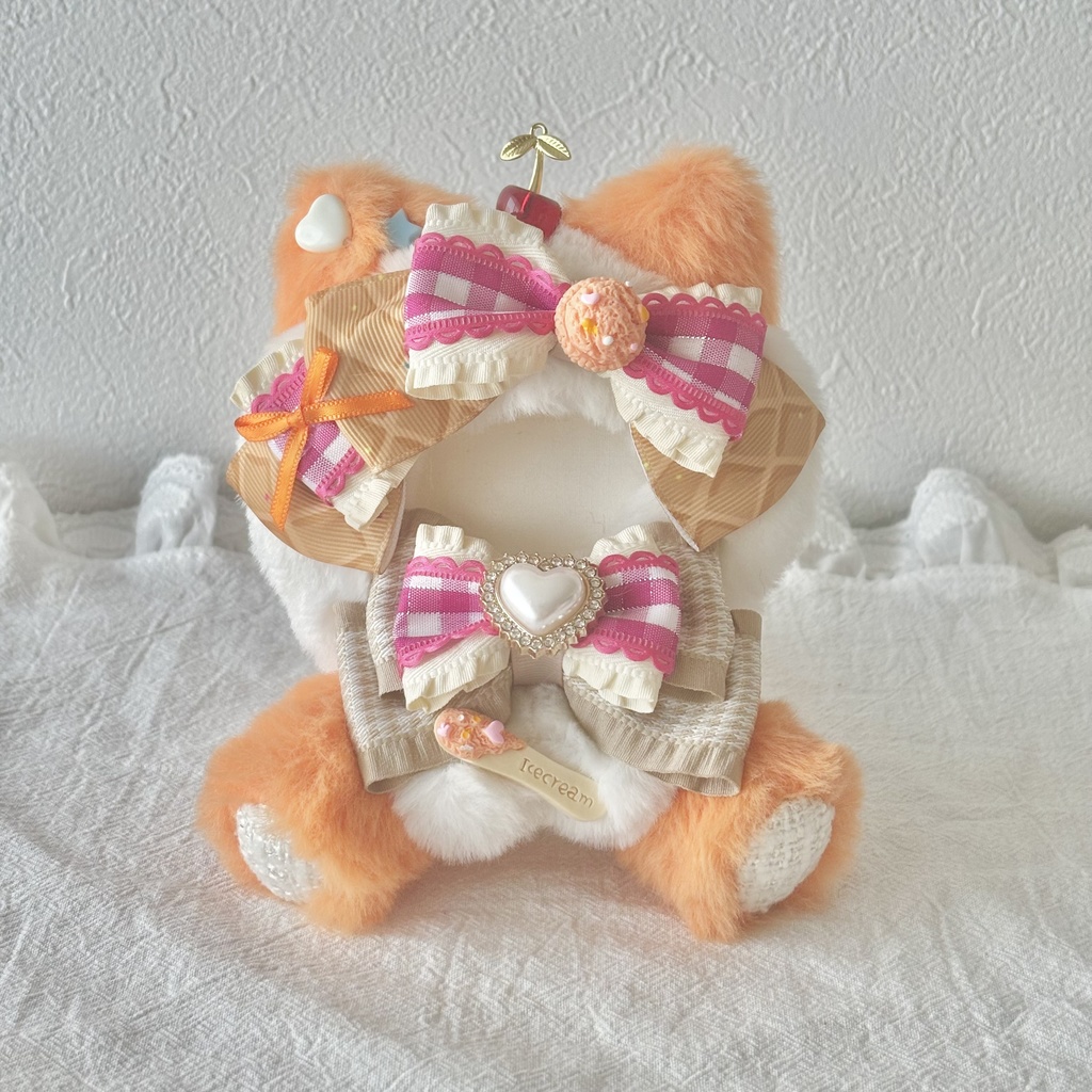 ♡おすわりぬい服♡10cm/ぱぺっとサイズ アイスクリームねこ 7色
