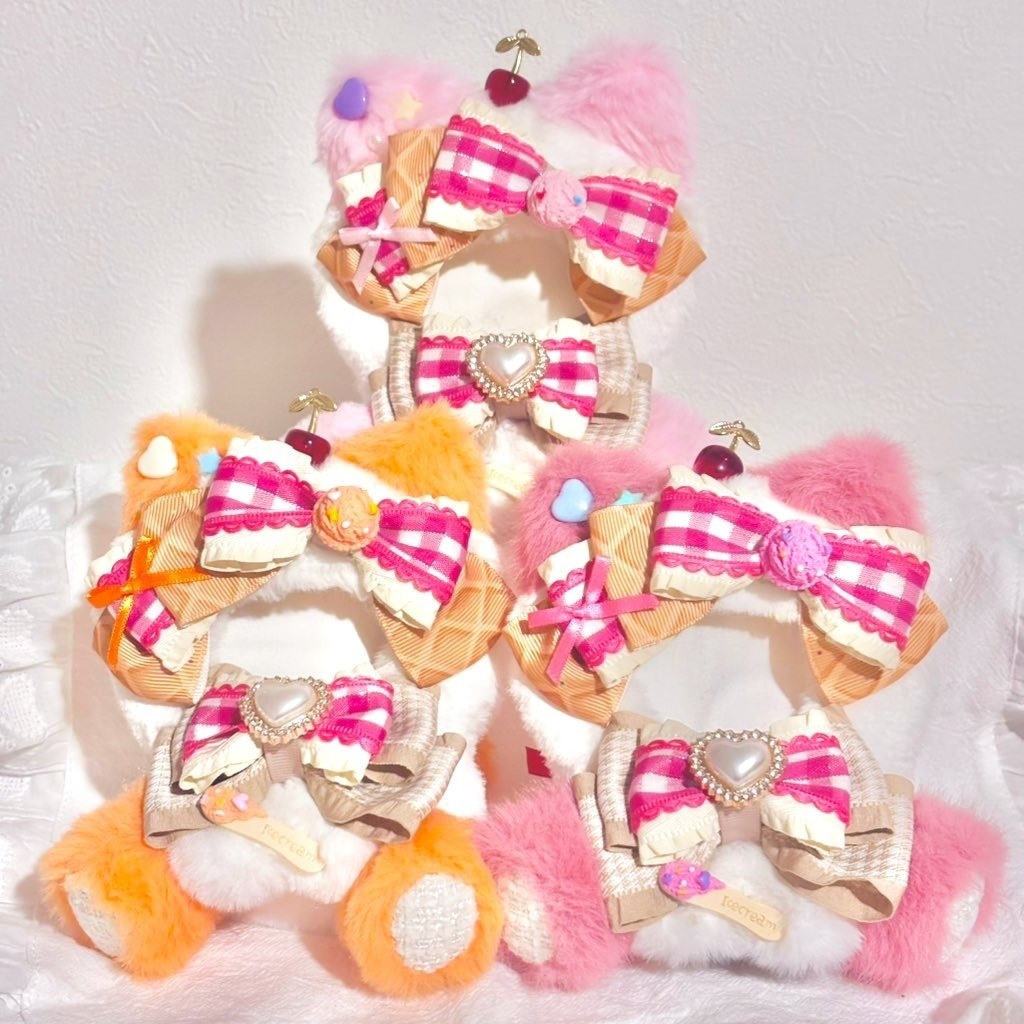 ♡おすわりぬい服♡10cm/ぱぺっとサイズ アイスクリームねこ 7色