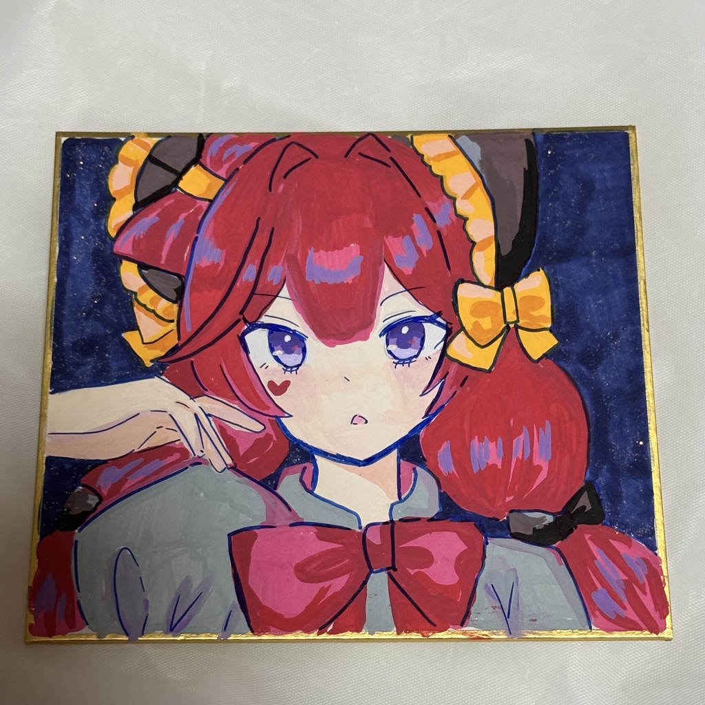 原画　色紙　ハート姫