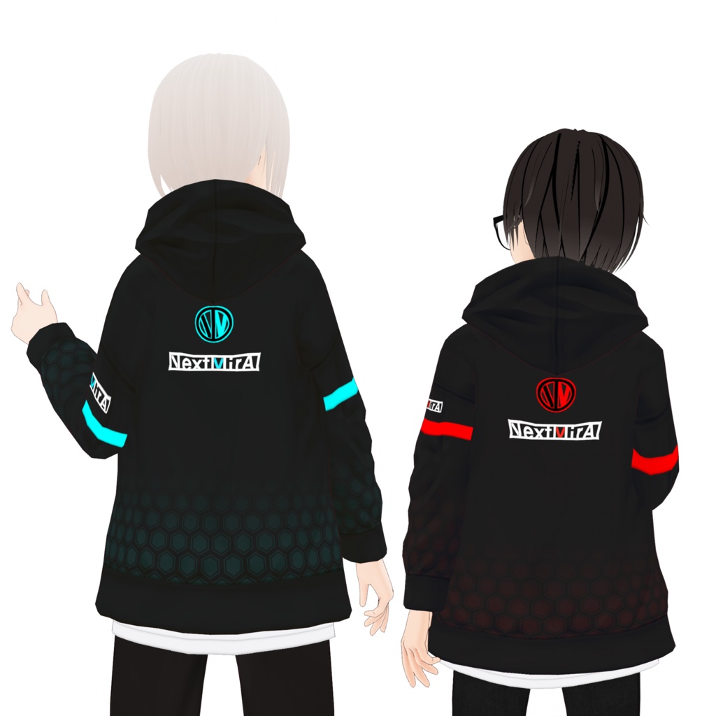 【テクスチャ】サイバー風ハーフジップパーカー【Vroid正式版対応】