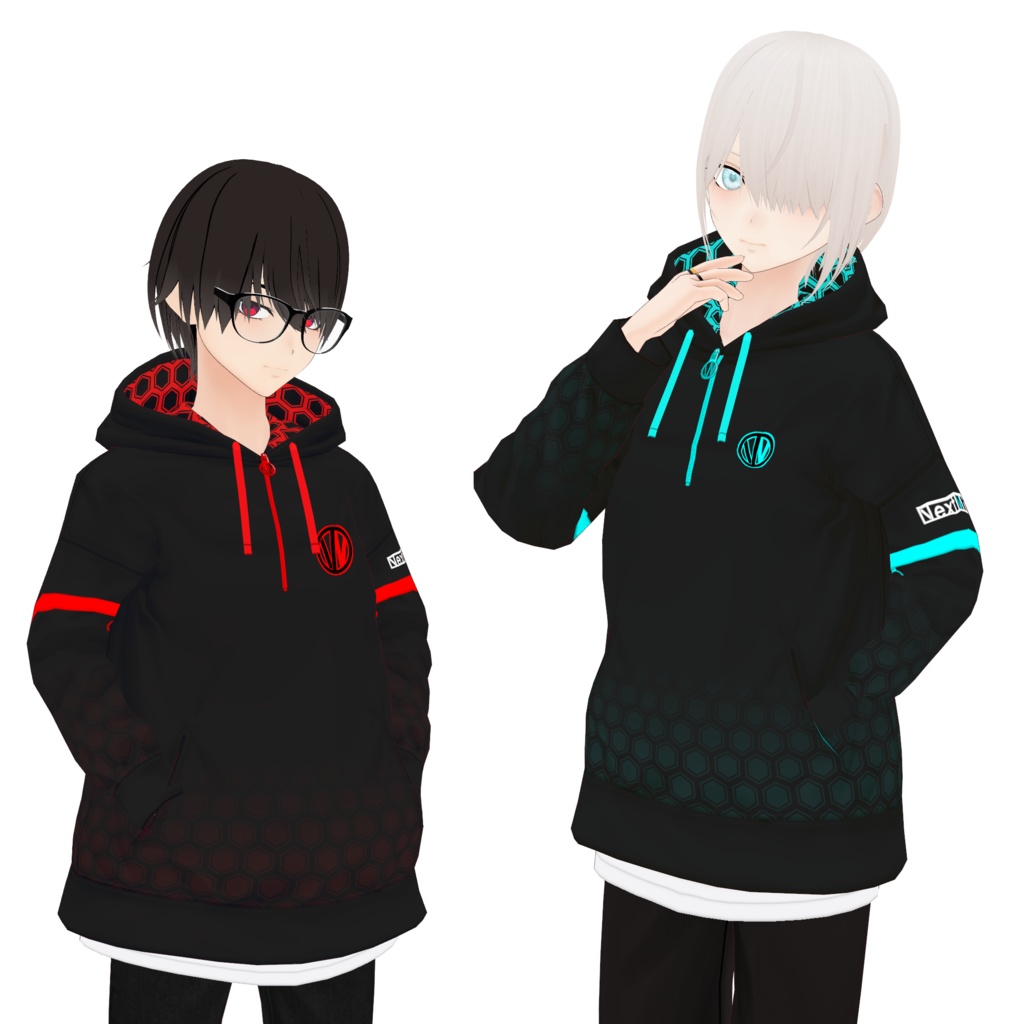 【テクスチャ】サイバー風ハーフジップパーカー【Vroid正式版対応】