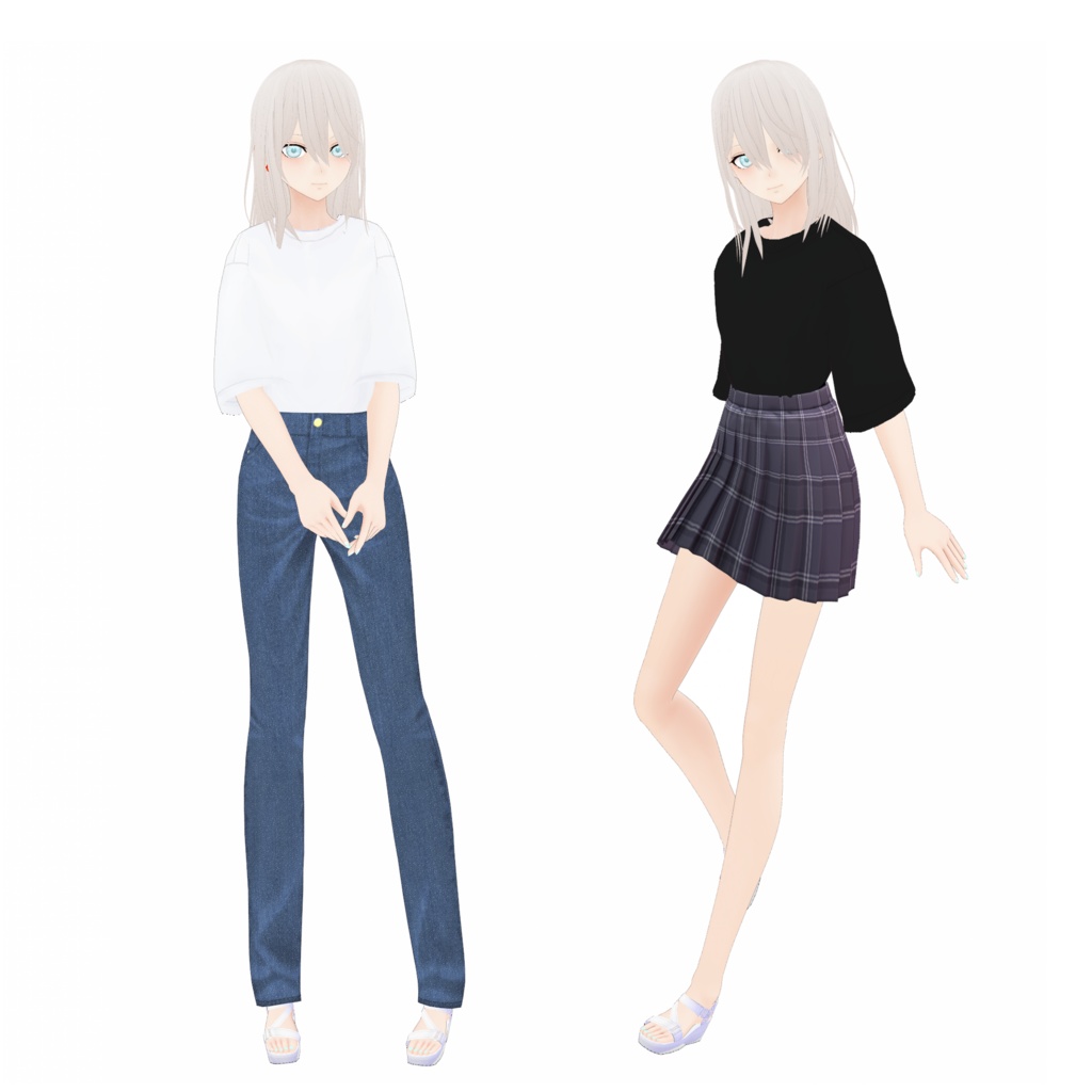 【テクスチャ】オーバーサイズTシャツ(白、黒)【Vroid正式版対応】