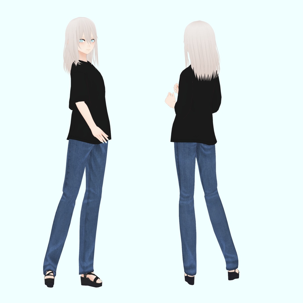 【テクスチャ】オーバーサイズTシャツ(白、黒)【Vroid正式版対応】