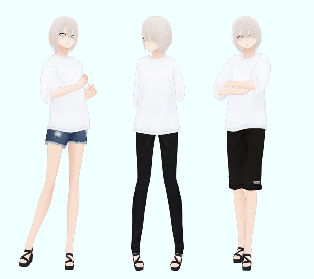 【テクスチャ】オーバーサイズTシャツ(白、黒)【Vroid正式版対応】