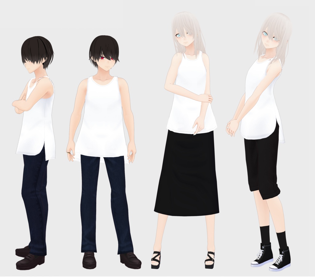 【テクスチャ】白タンクトップ【Vroid正式版対応】