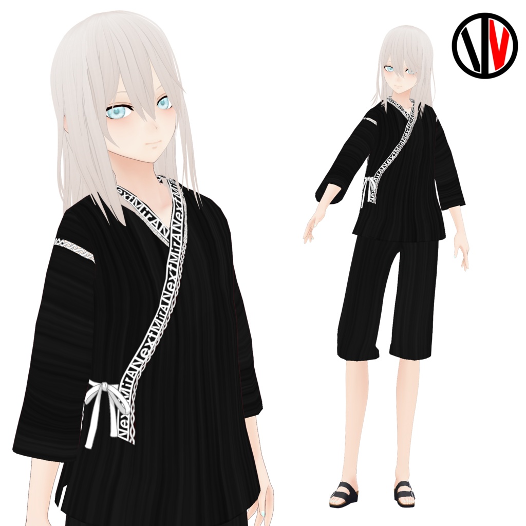 【テクスチャ】黒の甚平【Vroid正式版対応】