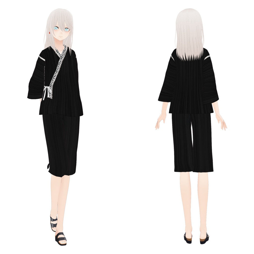【テクスチャ】黒の甚平【Vroid正式版対応】