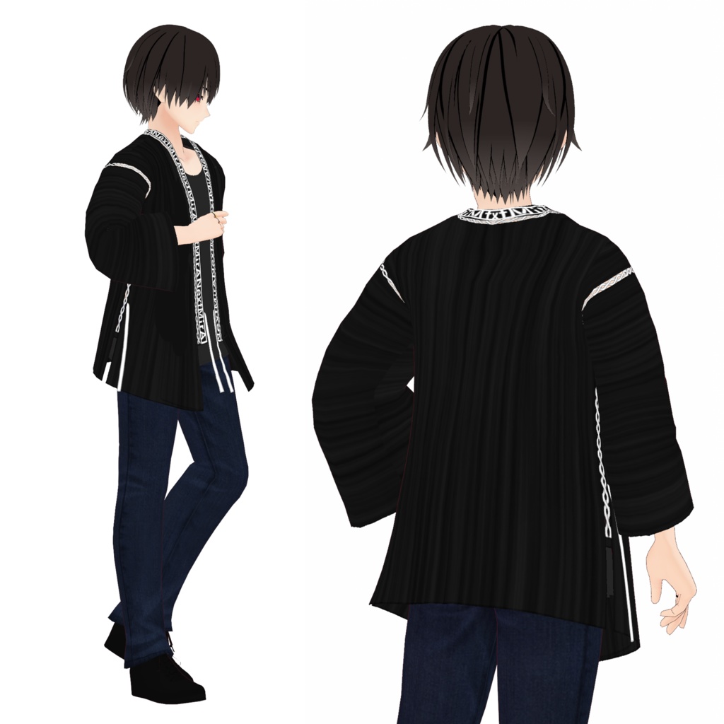 【テクスチャ】黒の甚平【Vroid正式版対応】