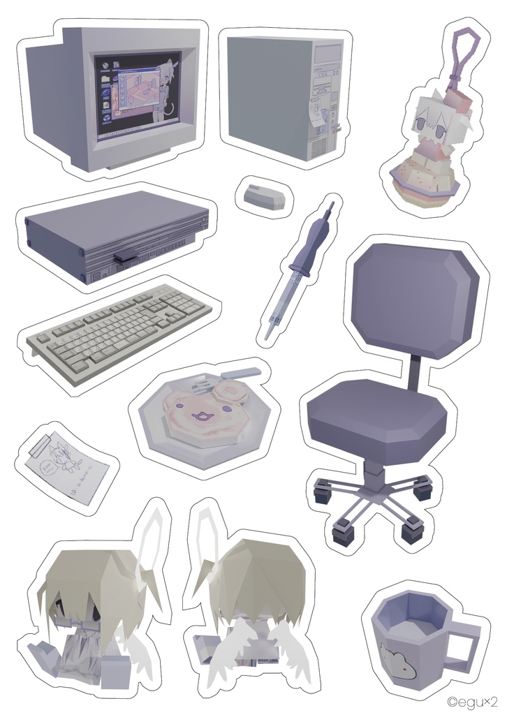 ローポリシール　「のっく」