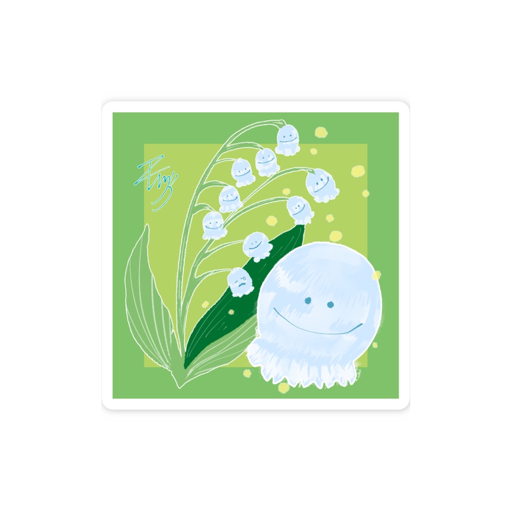 すずらんクラゲ ステッカー