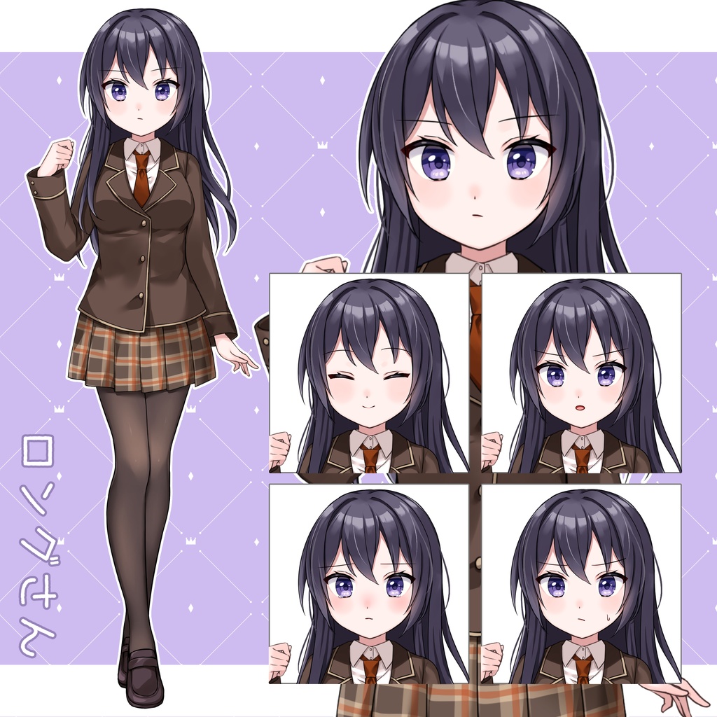 【商用利用可】女子学生立ち絵セット01