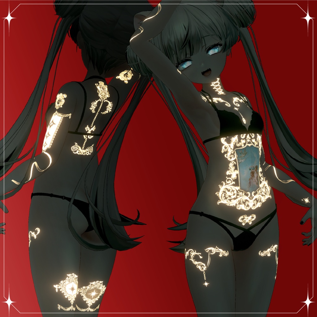 【5アバター対応/全身タトゥーテクスチャ】装飾遺構01