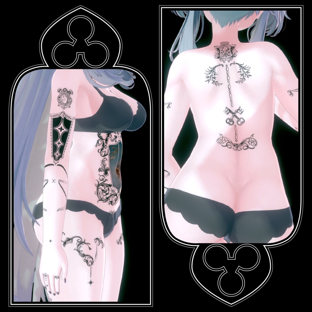 【5アバター対応/全身タトゥーテクスチャ】装飾遺構01