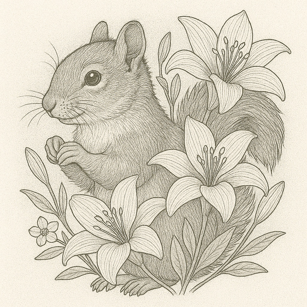 大人の塗り絵セット|花と動物の癒しの線画イラスト10枚