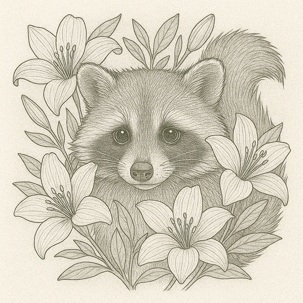 大人の塗り絵セット|花と動物の癒しの線画イラスト10枚