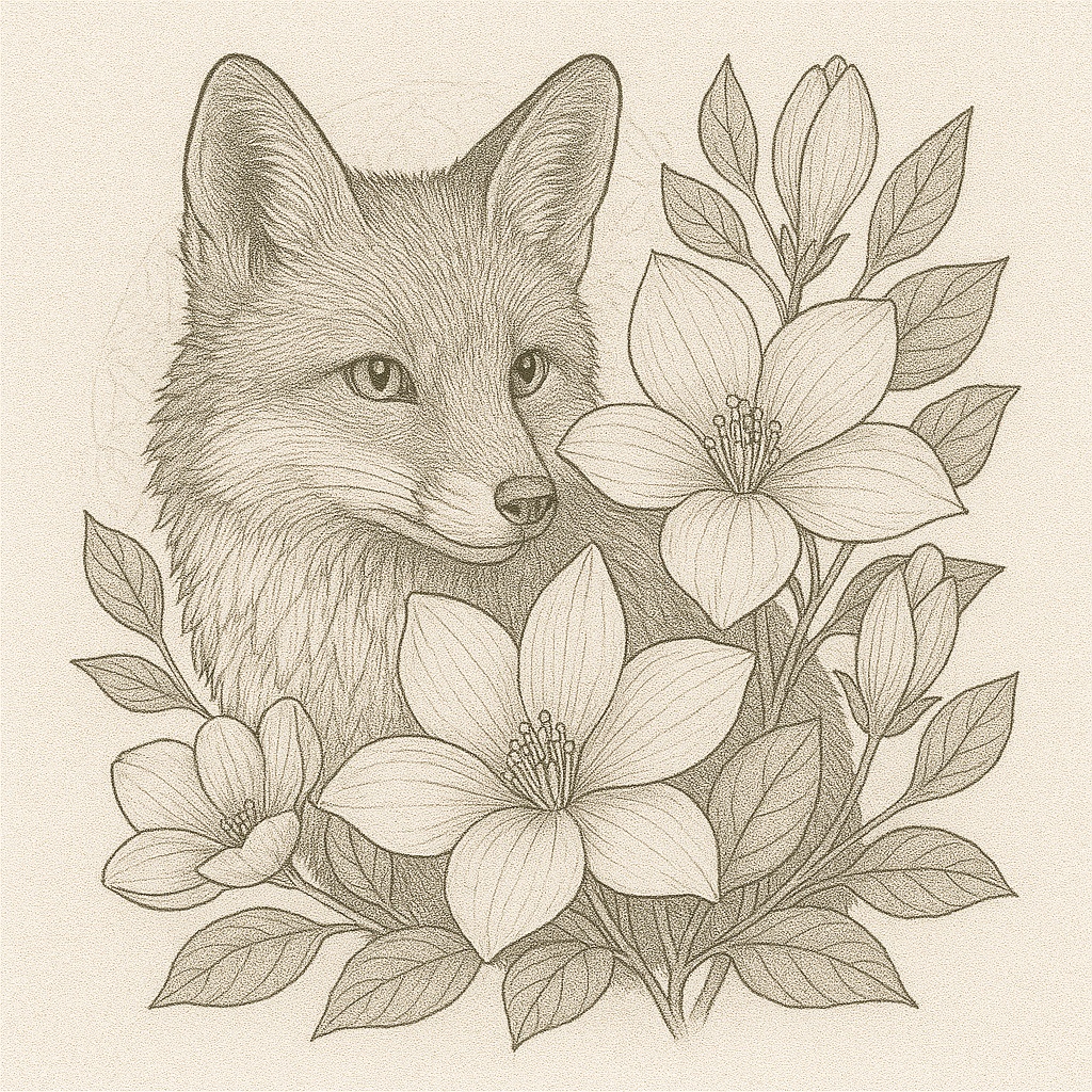 大人の塗り絵セット|花と動物の癒しの線画イラスト10枚