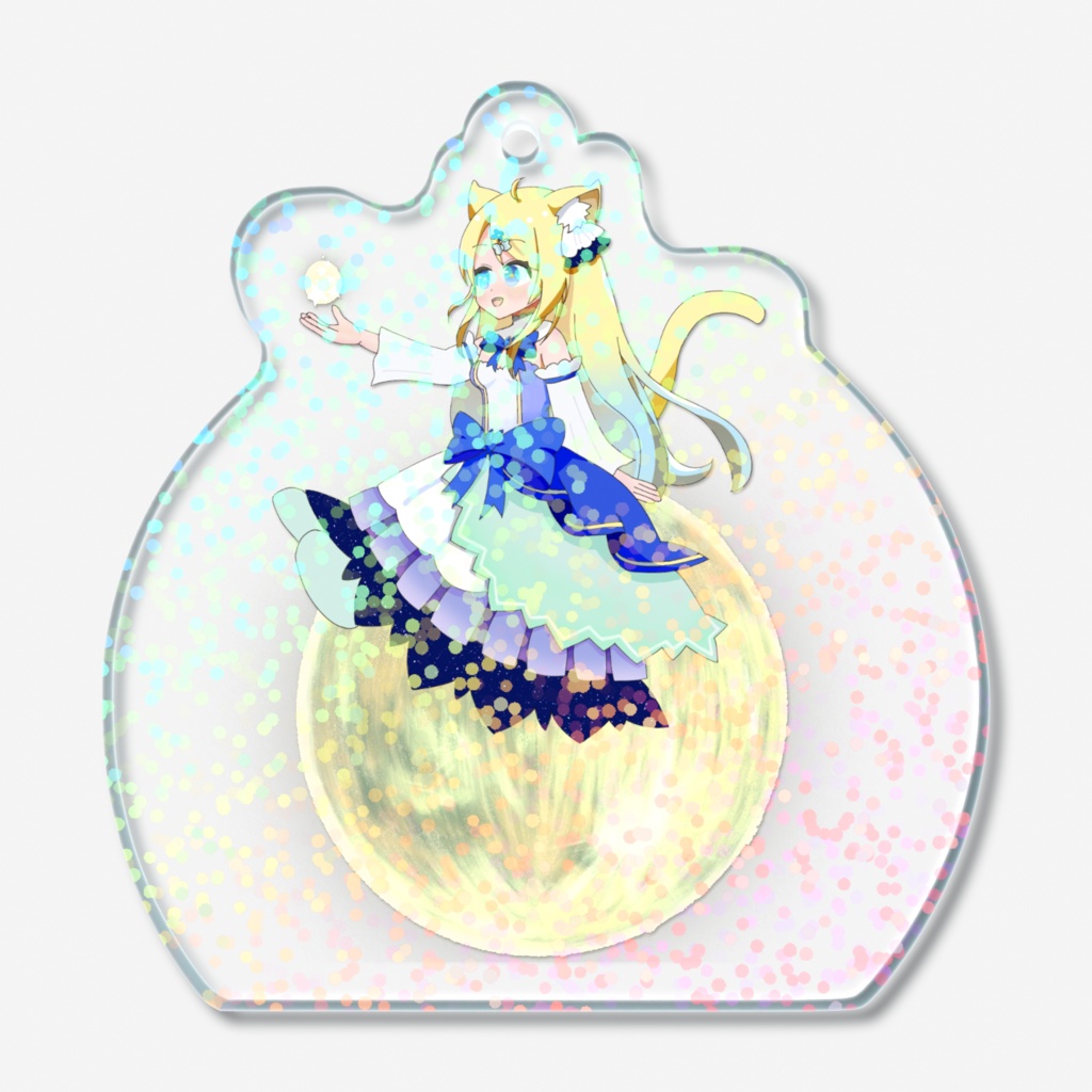白星ぬいのホログラムアクリルキーホルダー