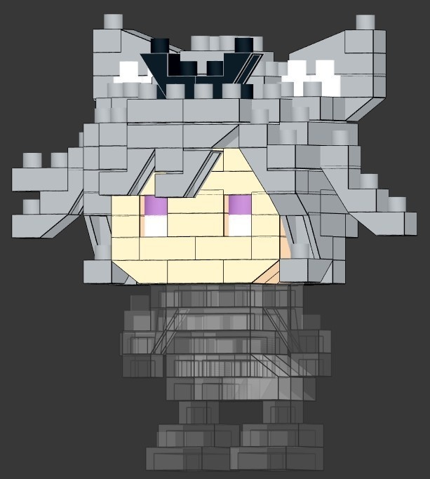 夜絆ニウ 2nd衣装 ナノブロック組み立て図