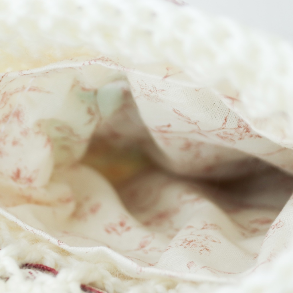 バラモチーフグラニースクエア巾着