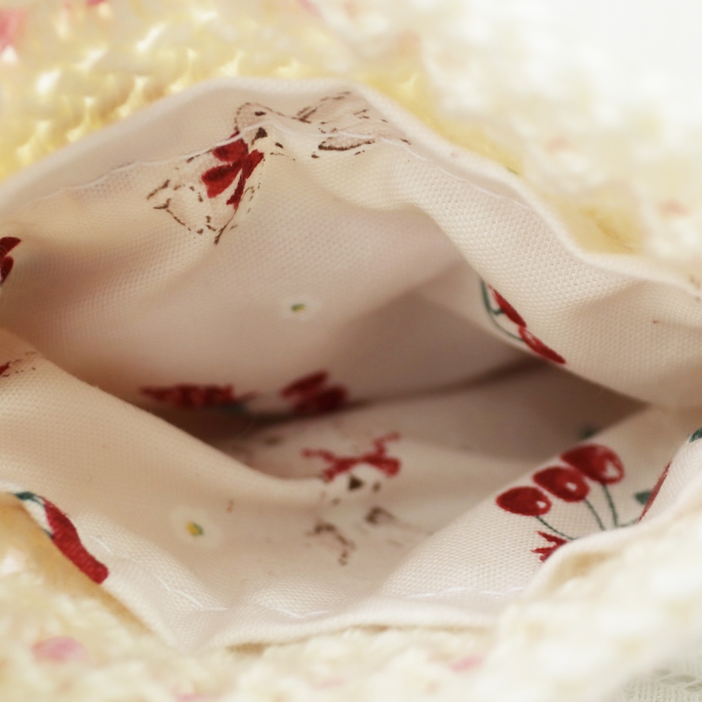 バラモチーフグラニースクエア巾着