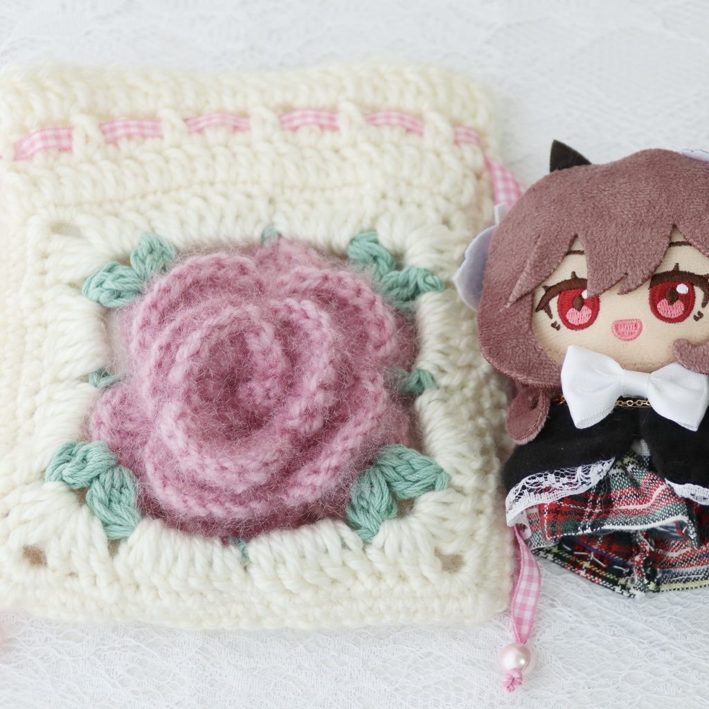 バラモチーフグラニースクエア巾着