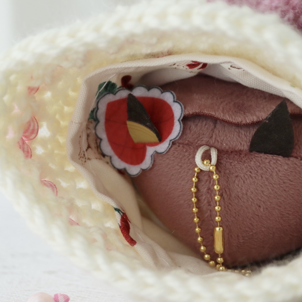 バラモチーフグラニースクエア巾着