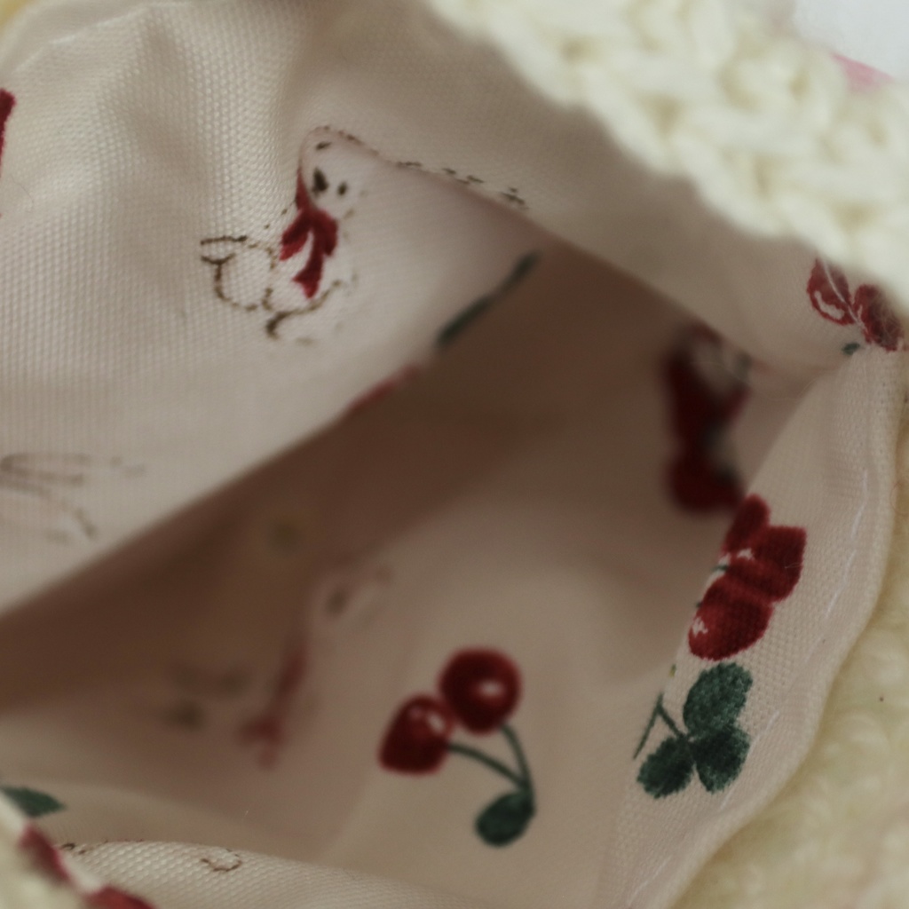 バラモチーフグラニースクエア巾着