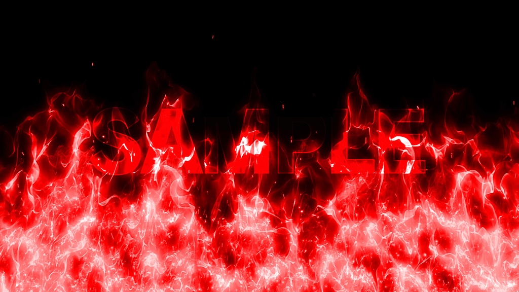 パチンコ風効果背景 炎 5色セット