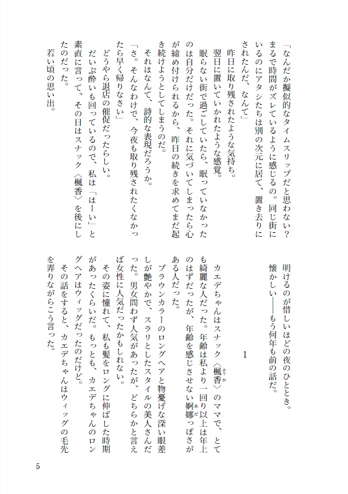 スナック<楓香>の可惜夜