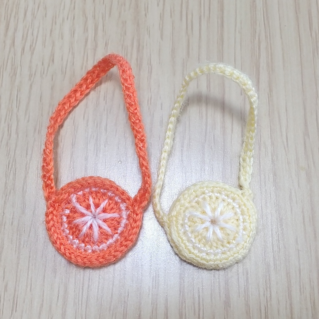 ぬい用のポシェット オレンジ&レモン(セット)
