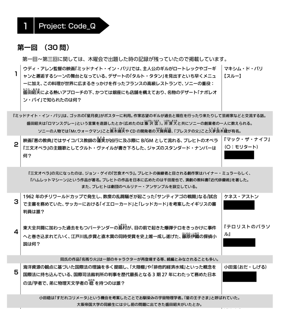 【電子問題集】Project:Code_Q