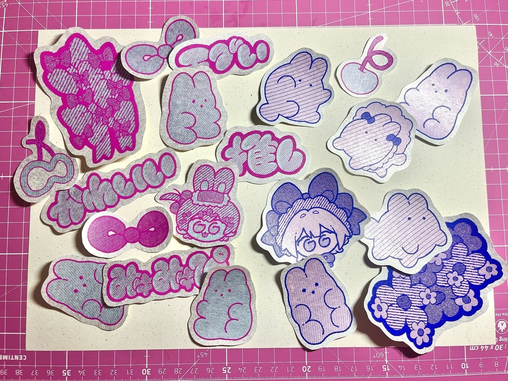 ザラザラ２色ステッカーセット