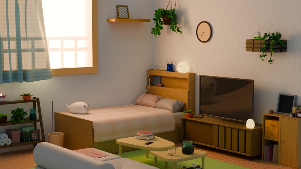【無料】ナチュラルなお部屋【3DCG背景】