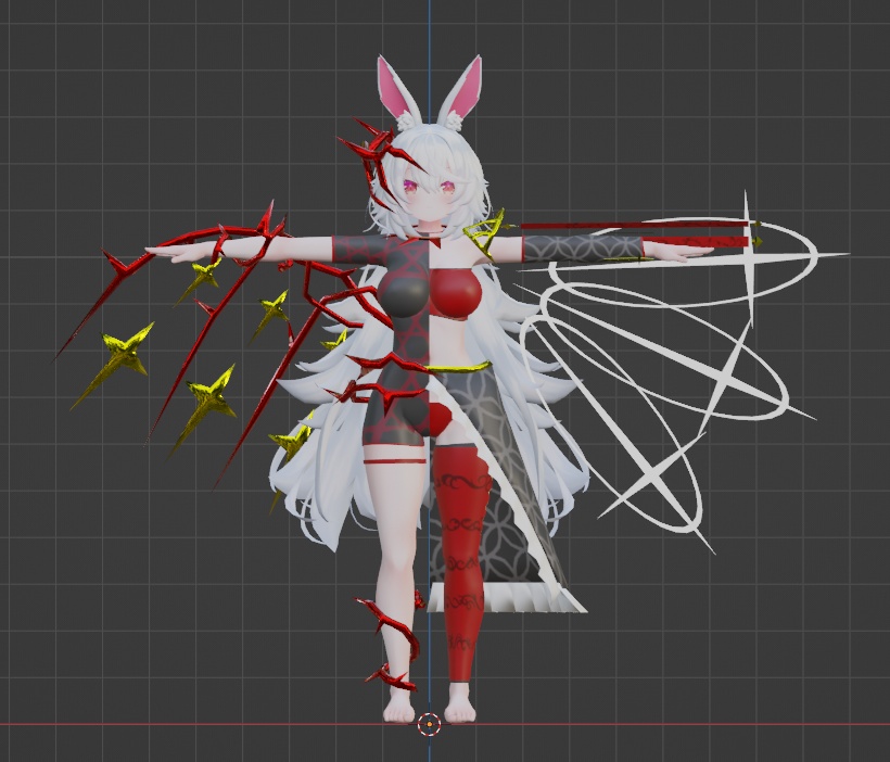 【無料】ティコ 左右非対称の闇落ち衣装