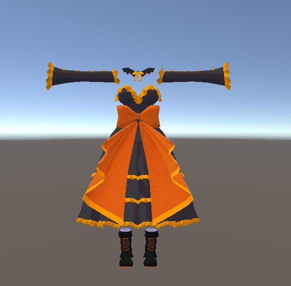 【無料】ティコ・ポプリ用 ハロウィンカラードレス