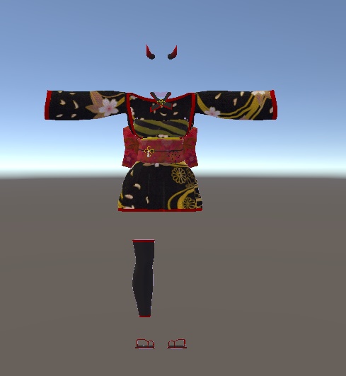 【無料】ティコ・ポプリ用 和風鬼の衣装