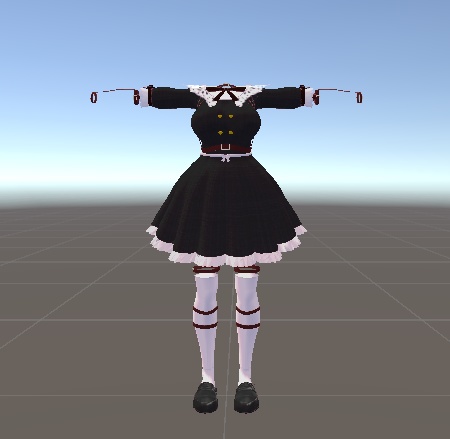 【無料】ティコ・ポプリ用 ベルトとフリルのガーリー系衣装