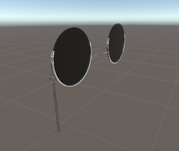 【VRChat用】丸いサングラス（着脱ギミック付き）【Moduler Avatar対応】