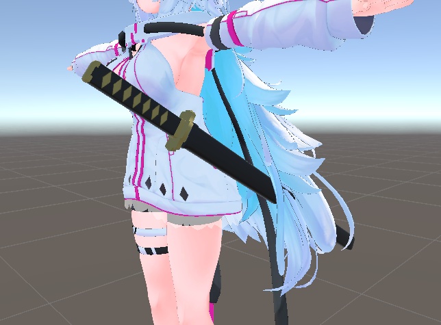 【VRChat用】Quest対応の抜刀ギミック付き刀【Moduler Avatar対応】