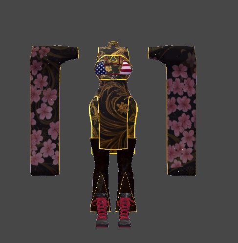 【無料】ティコ・ポプリ用 和風アメリカンチャイナドレス