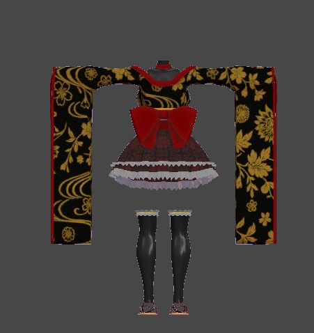 【無料】ティコ・ポプリ用 和風ロリータ衣装