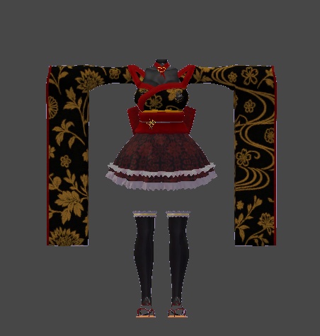 【無料】ティコ・ポプリ用 和風ロリータ衣装