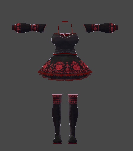 【無料】ティコ・ポプリ用衣装 漆黒ロザリウム