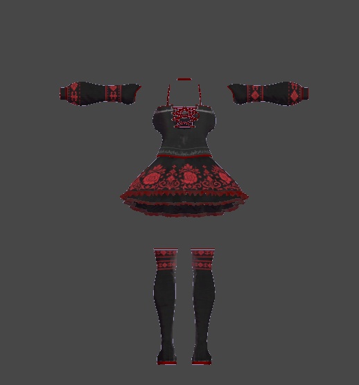 【無料】ティコ・ポプリ用衣装 漆黒ロザリウム